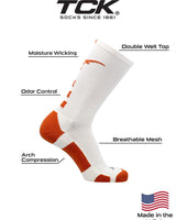 TCK socks Texas Longhorns Baseline Crew USA Made
