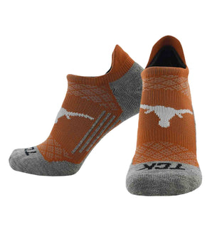 TCK socks Texas Longhorns / Large Texas Longhorns Tour No Show Tab Socks - Made in USA