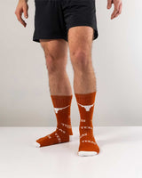 TCK socks Texas Longhorns Mayhem Crew Socks (Made in USA)