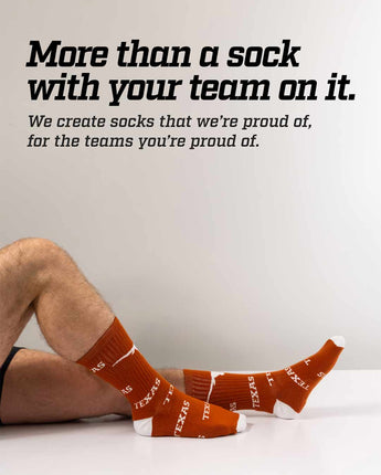 TCK socks Texas Longhorns Mayhem Crew Socks (Made in USA)
