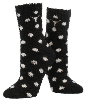 TCK socks Texas Longhorns / Medium NCAA College Fuzzy Socks For Women & Men, Warm and Cozy Socks Womens Licensed Sock (Texas Longhorns)