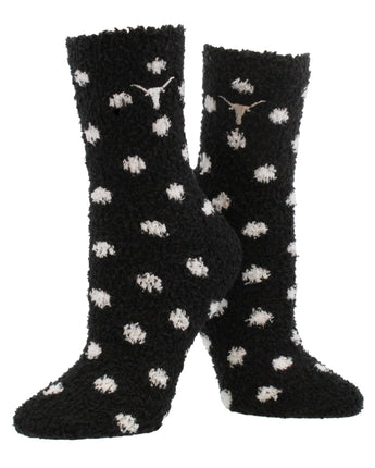 TCK socks Texas Longhorns / Medium NCAA College Fuzzy Socks For Women & Men, Warm and Cozy Socks Womens Licensed Sock (Texas Longhorns)