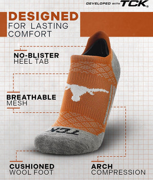 TCK socks Texas Longhorns No Show Tour Socks