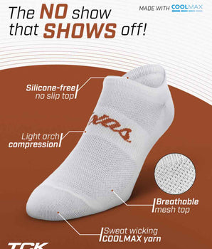 TCK socks Texas Longhorns / One Size TCK Texas Longhorns No Show Liner Socks (3-Pack)