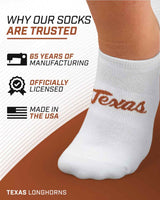 TCK socks Texas Longhorns / One Size TCK Texas Longhorns No Show Liner Socks (3-Pack)
