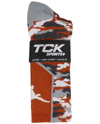 TCK socks Texas Longhorns Woodland Camo Crew Socks