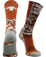TCK socks Texas Longhorns Woodland Camo Crew Socks