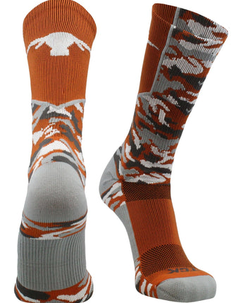 TCK socks Texas Longhorns Woodland Camo Crew Socks