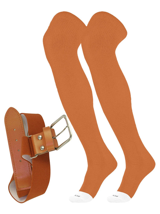 TCK socks Texas Orange / Medium Pro Plus Performance Prosport Over the Knee Socks Belt Combo
