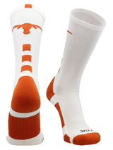 TCK socks Texas Orange/White / Large Texas Longhorns Baseline Crew USA Made