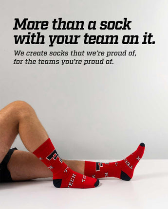 TCK socks Texas Tech Red Raiders Mayhem Crew Socks (Made in USA)