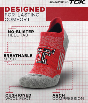 TCK socks Texas Tech Red Raiders No Show Tour Socks