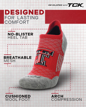 TCK socks Texas Tech Red Raiders No Show Tour Socks