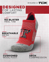 TCK socks Texas Tech Red Raiders Tour No Show Tab Socks - Made in USA