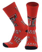 TCK socks Texas Tech Scarlet/Black/White / Large Texas Tech Red Raiders Mayhem Crew Socks (Made in USA)