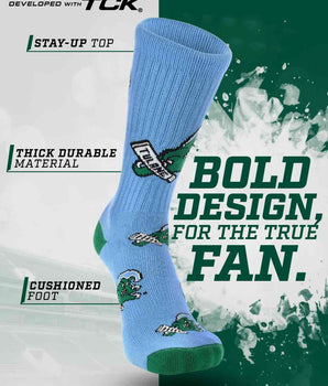 TCK socks Tulane Green Wave Mayhem Crew Socks (Made in USA)