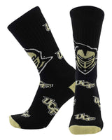TCK socks UCF Black/Vegas Gold / Large Central Florida Knights Mayhem Crew Socks (Made in USA)