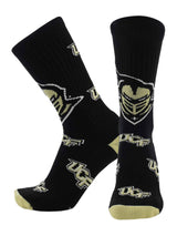 TCK socks UCF Black/Vegas Gold / Large Central Florida Knights Mayhem Crew Socks (Made in USA)