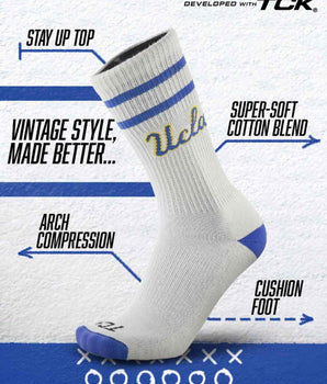 TCK socks UCLA Bruins | Vintage | NCAA Mens and Womens Soft Cotton Sock
