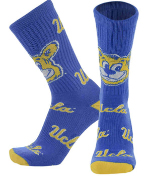 TCK socks UCLA Columbia Blue/Gold / Large UCLA Bruins Mayhem Crew Socks (Made in USA)