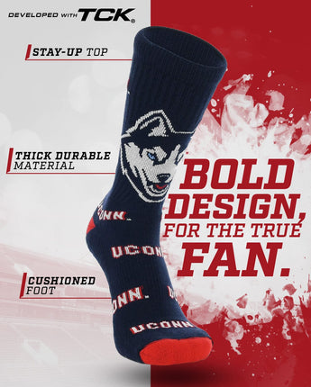 UConn Huskies Mayhem Crew Socks (Made in USA)
