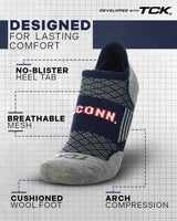 TCK socks UConn Huskies Tour No Show Tab Socks - Made in USA