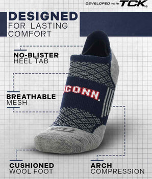 TCK socks UConn Huskies Tour No Show Tab Socks - Made in USA