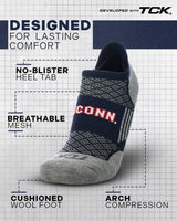 TCK socks UConn Huskies Tour No Show Tab Socks - Made in USA