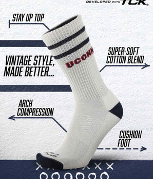 TCK socks UConn Huskies | Vintage | NCAA Mens and Womens Soft Cotton Sock