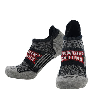 UL Lafayette Ragin Cajuns No Show Tour Socks - Made in USA