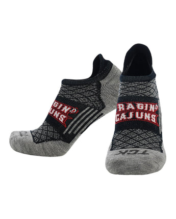 UL Lafayette Ragin Cajuns No Show Tour Socks - Made in USA