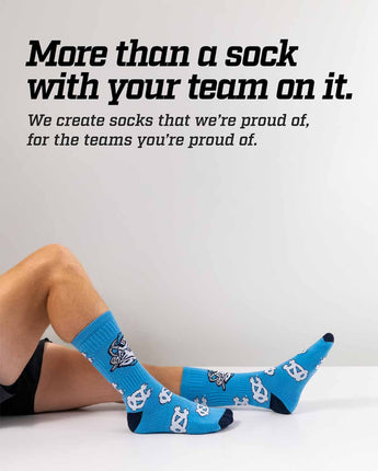 TCK socks UNC Tar Heels Mayhem Crew Socks (Made in USA)