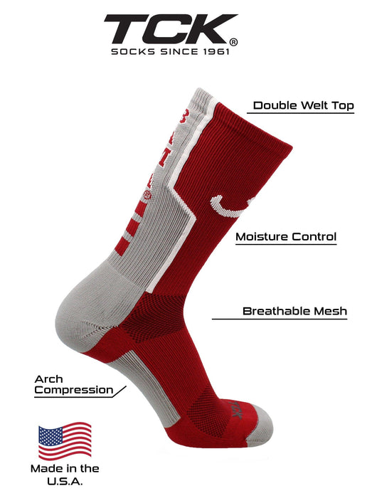 TCK socks University of Alabama Crimson Tide Perimeter Crew Socks