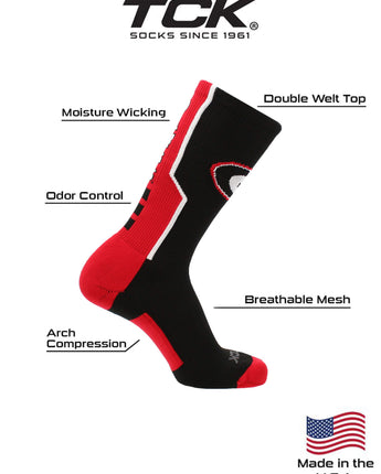 TCK socks University of Georgia Bulldogs Socks Perimeter Crew