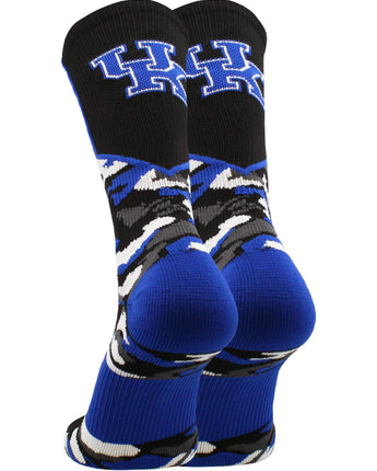 TCK socks University of Kentucky Wildcats Woodland Camo Crew Socks