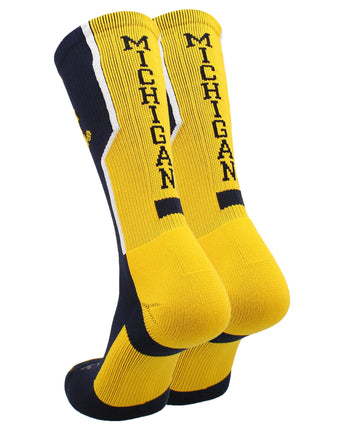 TCK socks University of Michigan Wolverines Socks Perimeter Crew