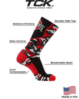 TCK socks University of Ohio State Buckeyes Woodland Camo Crew Length