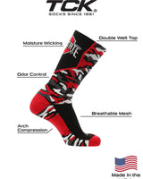 TCK socks University of Ohio State Buckeyes Woodland Camo Crew Length