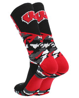TCK socks University of Wisconsin Badgers Woodland Camo Crew Socks