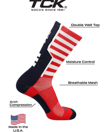 TCK socks USA American Flag Socks Crew Length USA Strong