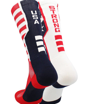 TCK socks USA American Flag Socks Crew Length USA Strong