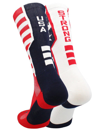 TCK socks USA American Flag Socks Crew Length USA Strong