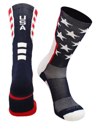 TCK socks USA American Flag Socks Crew Length USA Strong