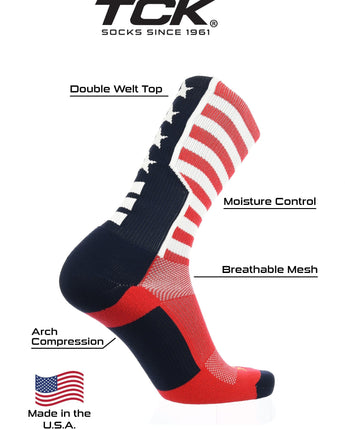 TCK socks USA Flag Crew Socks
