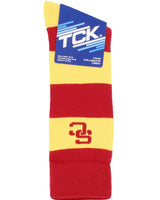 USC Trojans Cardinal & Gold Striped Crew Socks - NCAA Men's Dress & Casual Game Day Apparel - Soft Gear
