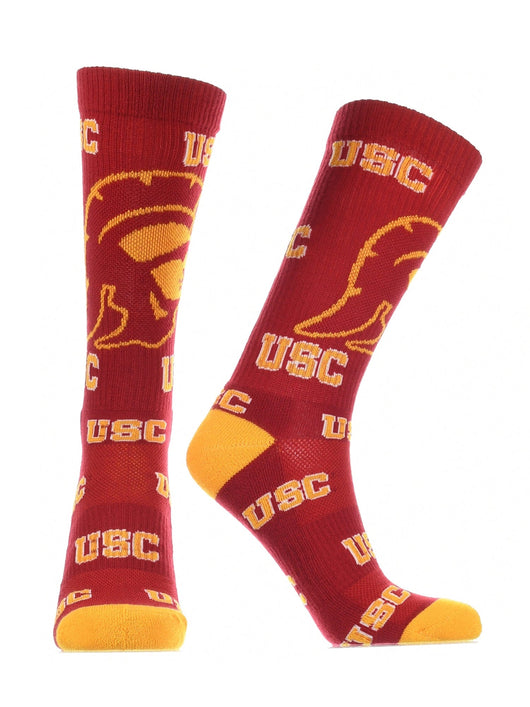 TCK socks USC Red/Gold / Large USC Trojans Socks Crew Length Sock Mayhem