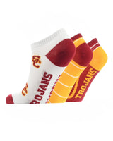 TCK socks USC Red/Gold/White / Large USC Trojans No Show Socks Full Field 3 Pack