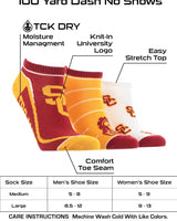 TCK socks USC Red/Gold/White / Large USC Trojans No Show Socks Full Field 3 Pack