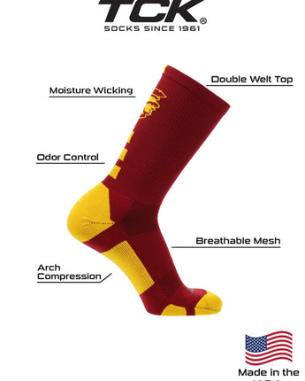 TCK socks USC Trojans Baseline Crew USA Made