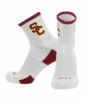 TCK USC Trojans Quarter Socks - Made in USA